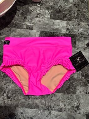 Kandi Couture Girls' Hot Pink Ruffle Bikini Bottoms